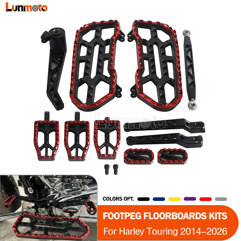 For Harley Touring CVO Street Road Glide Ultra Limited FLHTK 14-26 Front Floorboards Rear Footrest Kit Brake Shift Lever Arm Set