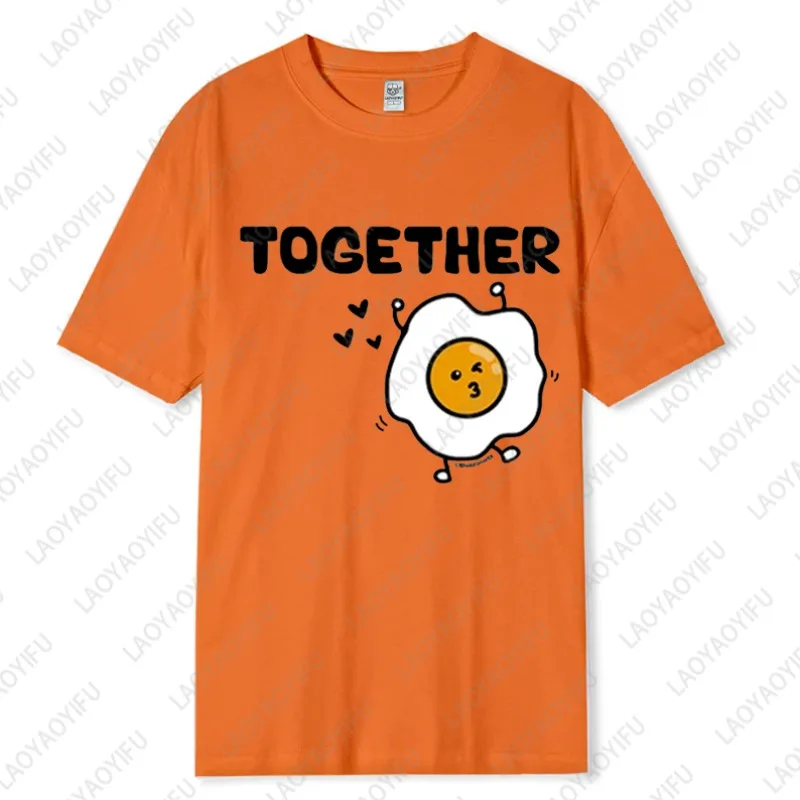 Pareja mejor juntos tocino y huevo Día de San Valentín Camiseta de algodón hombres señoras Unisex regalo perfecto ropa creativa para amantes