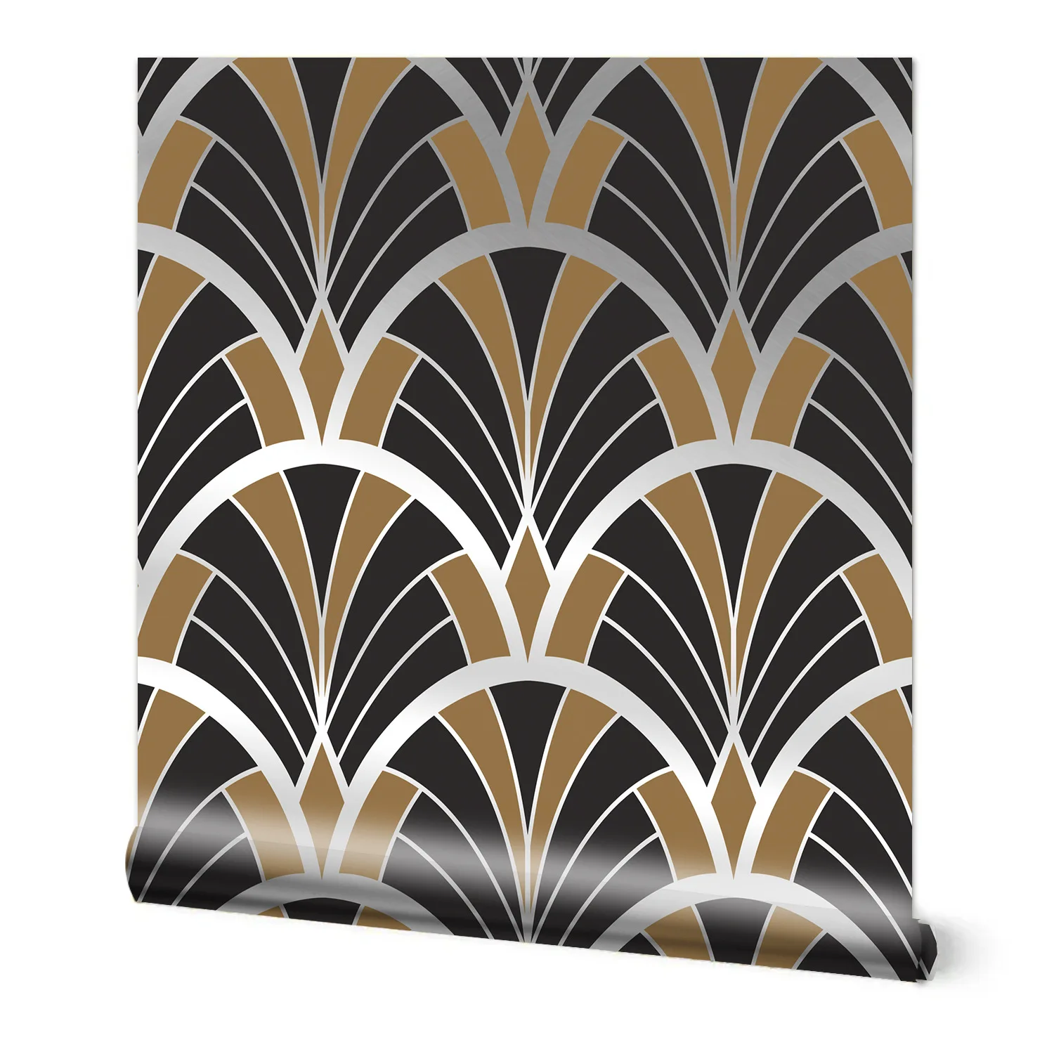 Fan Art Deco Wallpaper Luxury Home Room Wall Decor Elegant Removable Peel & Stick Abstract Geometric Wall Sticker