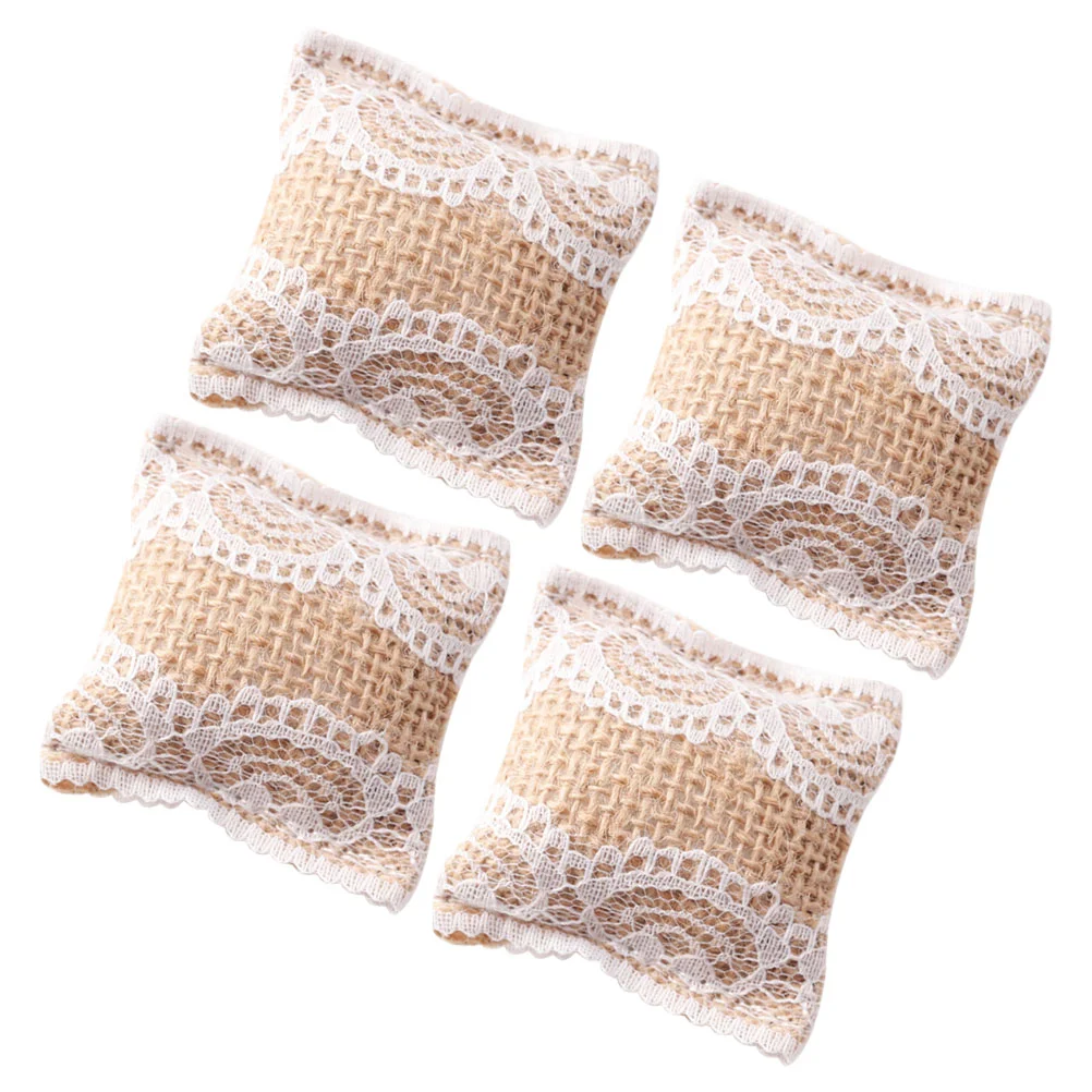 

4 Pcs Dollhouse Pillow Miniature Throw Pillows Cushion Sofa Decor Simulated Bed