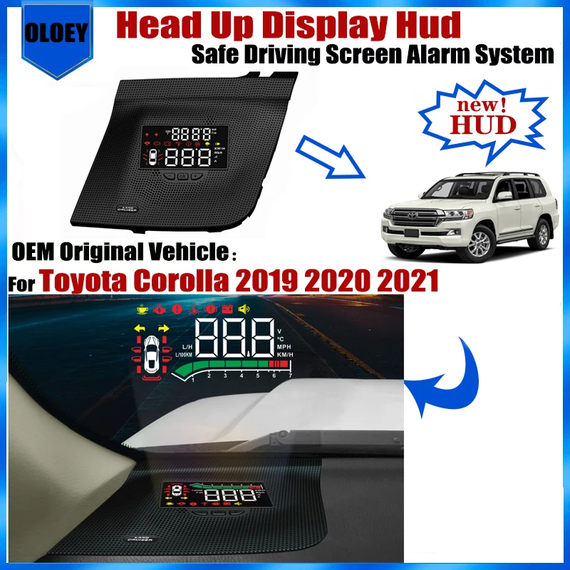 For Toyota Land Cruiser 200 J20 2010 ~ 2021 OEM Head Up Display HUD Safe Driving Screen Alarm System Car Electronic Accessories