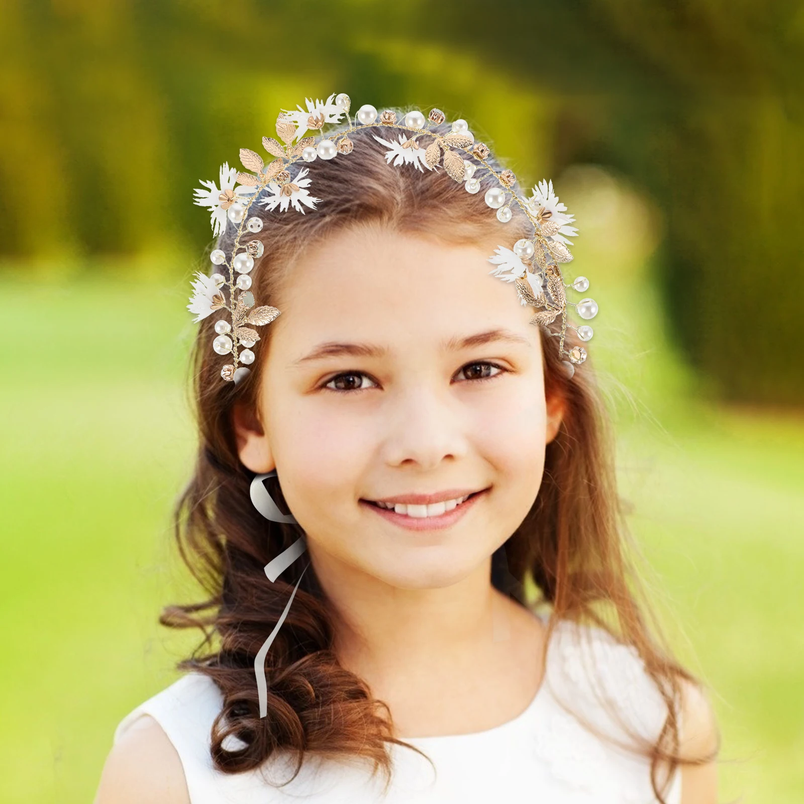 

1 шт., детская гирлянда для девочек, повязка для волос, регулируемый размер, милая повязка для волос для вечеринки, свадьбы, выступления, детский головной убор для девочек