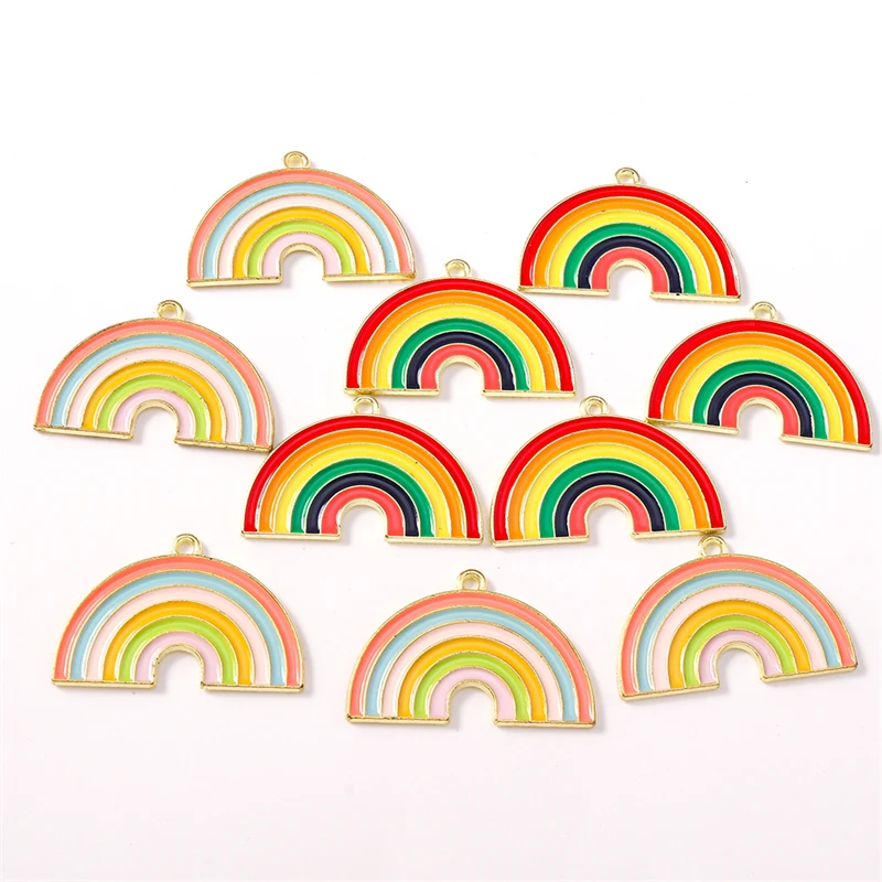 

Duarte 20Pcs/Lot Cute Colorful Enamel Rainbow Charms Pendants for Drop Earrings Necklaces Bracelets DIY Crafts Jewelry Making