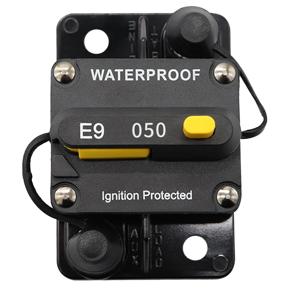 5 Circuit Breaker with Manual , Waterproof Holder Inline Breaker for Marine Boat Stereo Audio V-24VDC