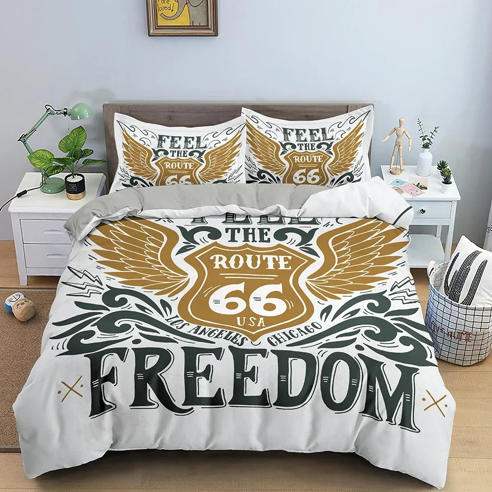 Number 66 Print Comfortable Duvet Quilt Cover Pillowcase Bedding Set Children Bedroom Decoration Home Textile