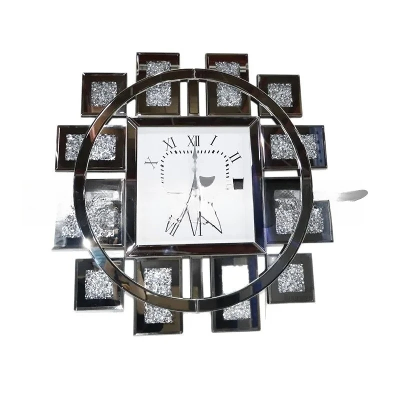 

Wall Clock Diamond European Wall Decoration Living Room Glass Clock Decoratio, Light Luxury Wall Clock