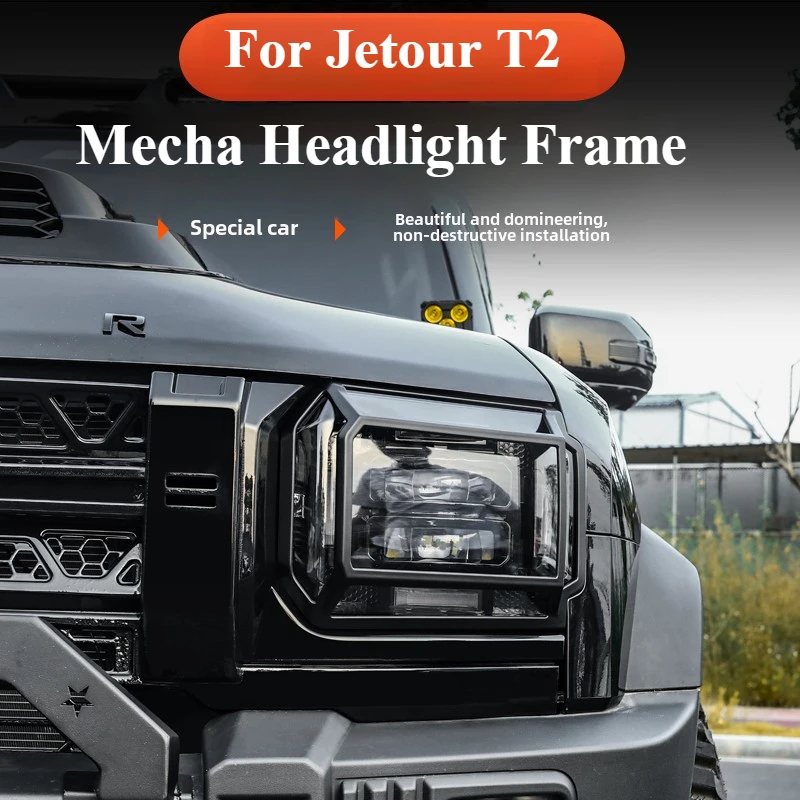 Good Quality NewFor Chery Jetour Traveller T2 Car Front Daytime Running Light Decorative Frame HeadLight Cover Car Modification