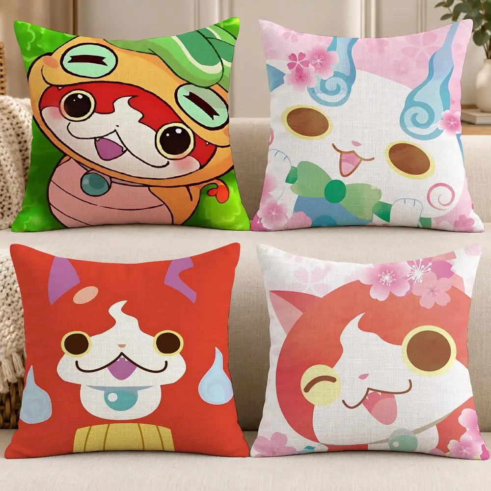 Game Anime Y-Yo-kai Watch Cushion Cover Soft Short Cover Washable Sofa Bed Dorm Garden Home Office Chair Decor