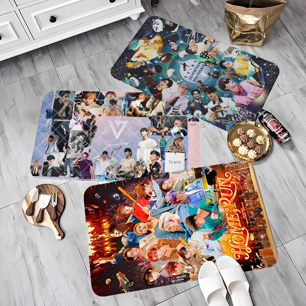 

Kpop S-SEVENTEEN-The8 Entrance Door Mat Rectangle Anti-slip Home Soft Badmat Front Door Indoor Outdoor Mat Toilet Rug