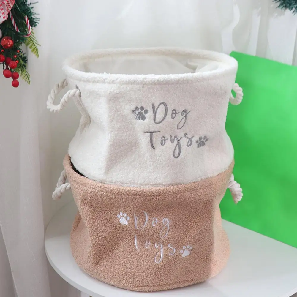 

Круглая корзина для хранения игрушек для закусок с ручкой, милый плюшевый органайзер-ведро, настольный органайзер, большая коробка для хранения мелочей