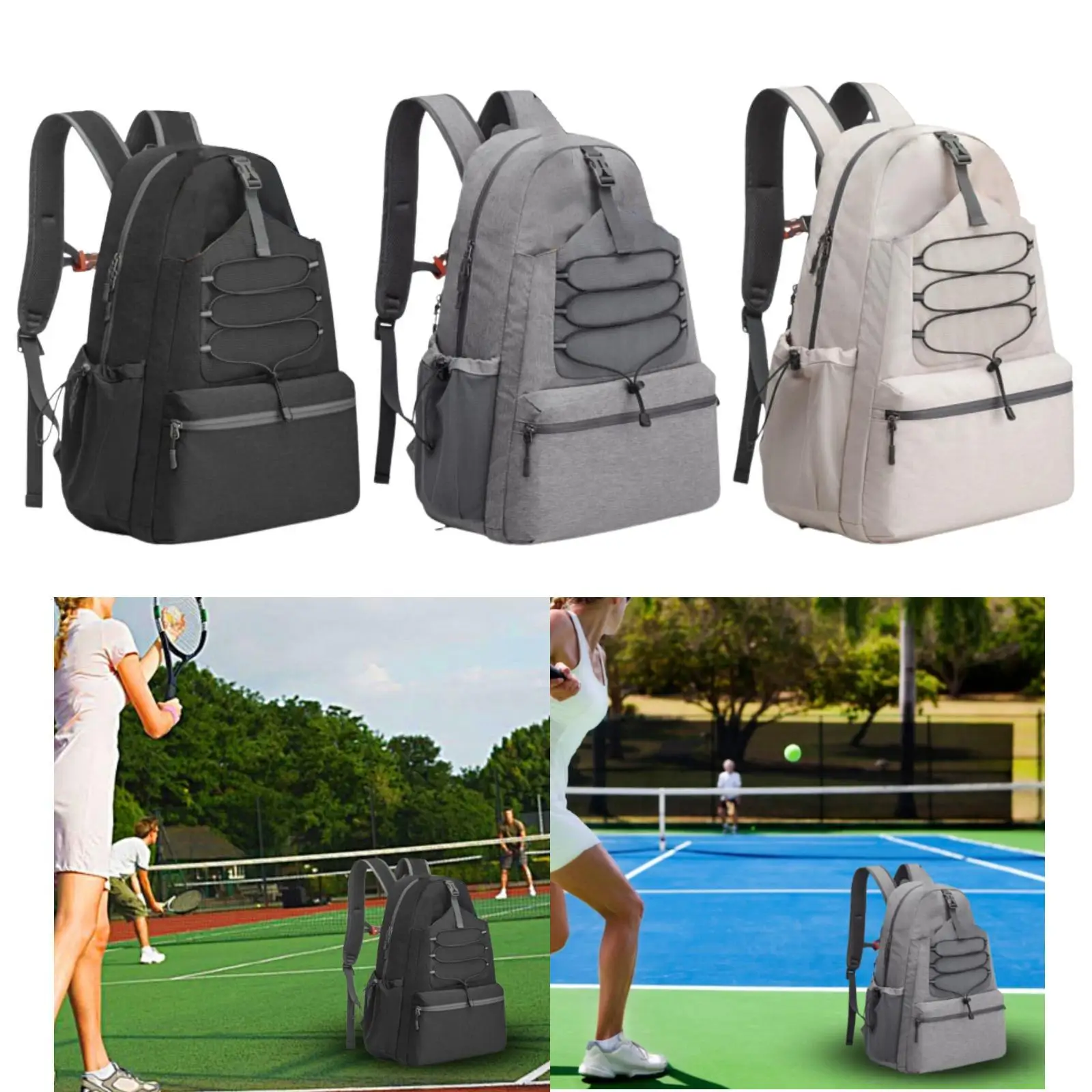 Mochila deportiva versátil para tenis y pickleball con almacenamiento de zapatos