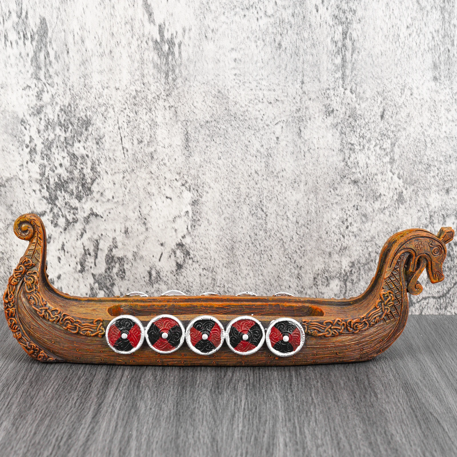 Viking Ship with Shot Glasses Glass Holder 3 Piece Set New Viking