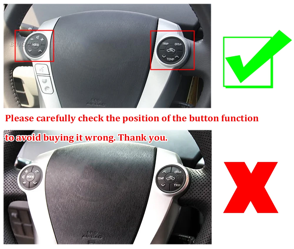 (Left + Right) Steering Wheel Switch Control Panel Rubber For Toyota Prius 30 XW30 2009-2013 Prius Eco ZWV30L Button Controller