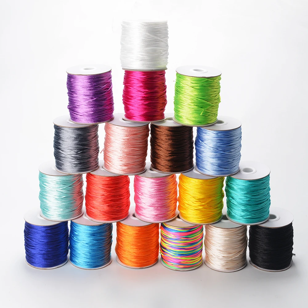 100M/Roll 2mm Nylon Cord Thread Chinese Knot Macrame Cord Bracelet Braided String DIY Tassels Beading Shamballa String Thread