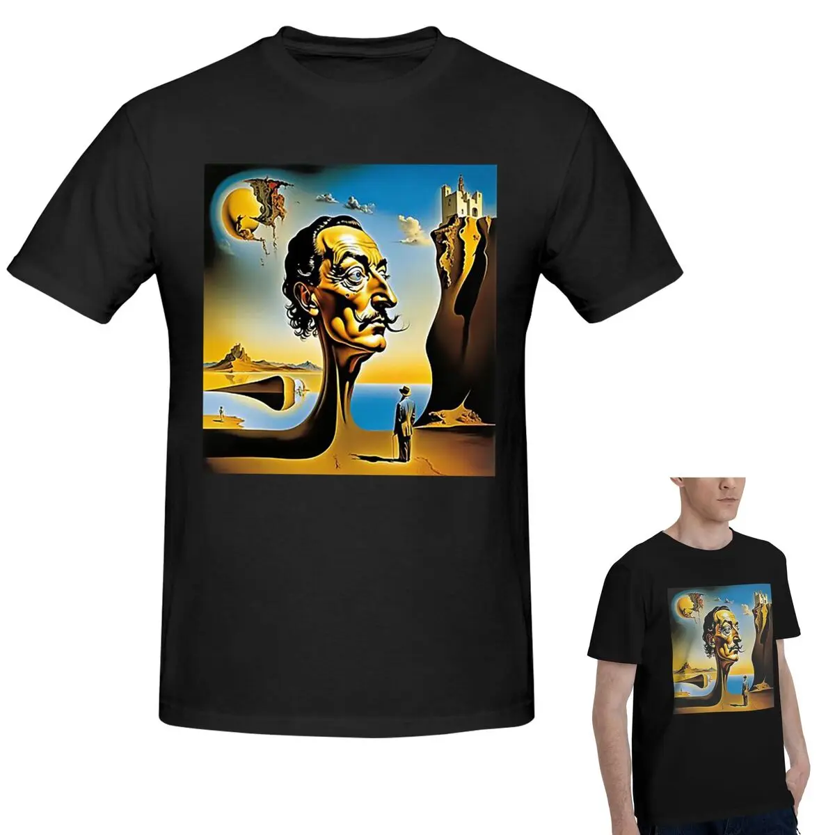 

Enigmatic Encounter Surrealist Dreamscape Salvador Dali футболка с плакатом мужская модная футболка мужские летние рубашки с круглым вырезом топы S-6XL