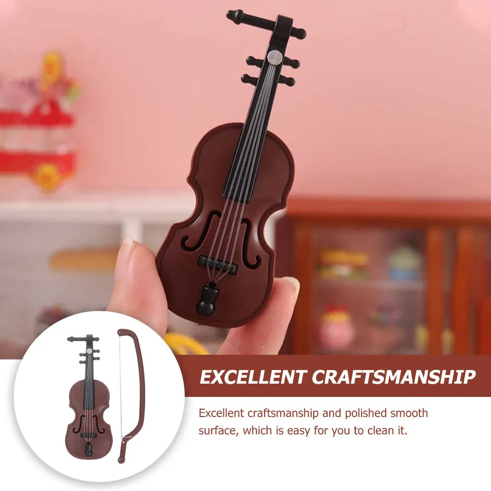 10Sets Mini Viool Desktop Versieringen Realistische Simulatie Viool Ornament voor Thuis Foto Prop Decor Instrumenten Model