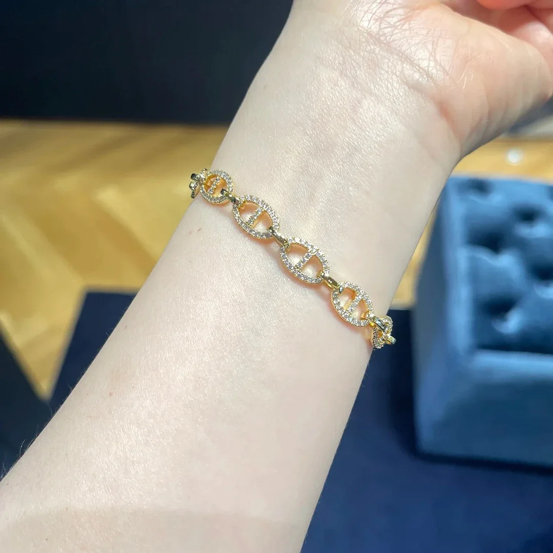 منتج جديد للمجوهرات العصرية لعام 2025 سوار مجوهرات نسائي مرصع بالزركون، هدية كلاسيكية فاخرة وعصرية.