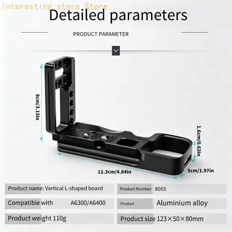 Kamerahalterung L-Halterung Schnellwechselplatte für A6300 A6400, Stativhalterung aus Aluminiumlegierung für Hoch- und – Detail 6