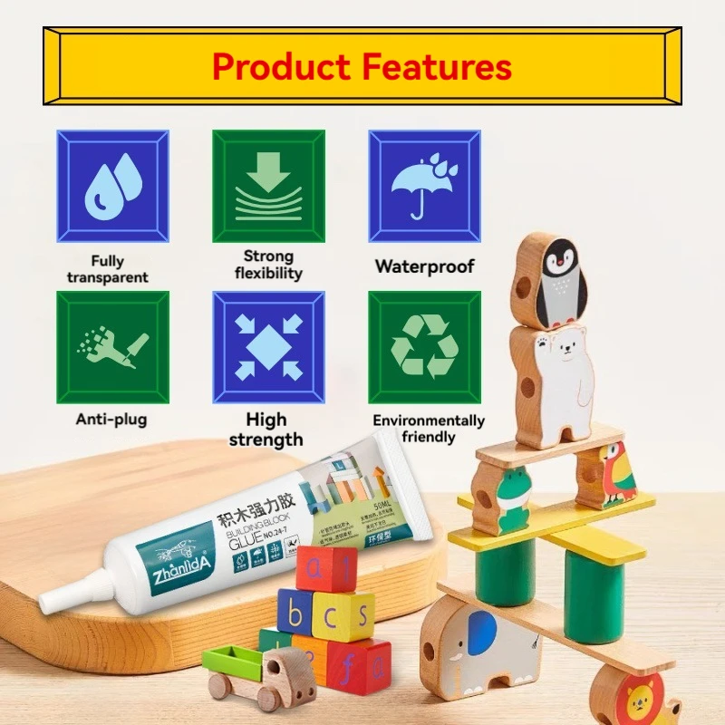 New Strong Building Block Glue 50ML Clear Contact Kids DIY Tools Multi Porpose Repair Toy Wooded Model Chair Table Soft Adhesive