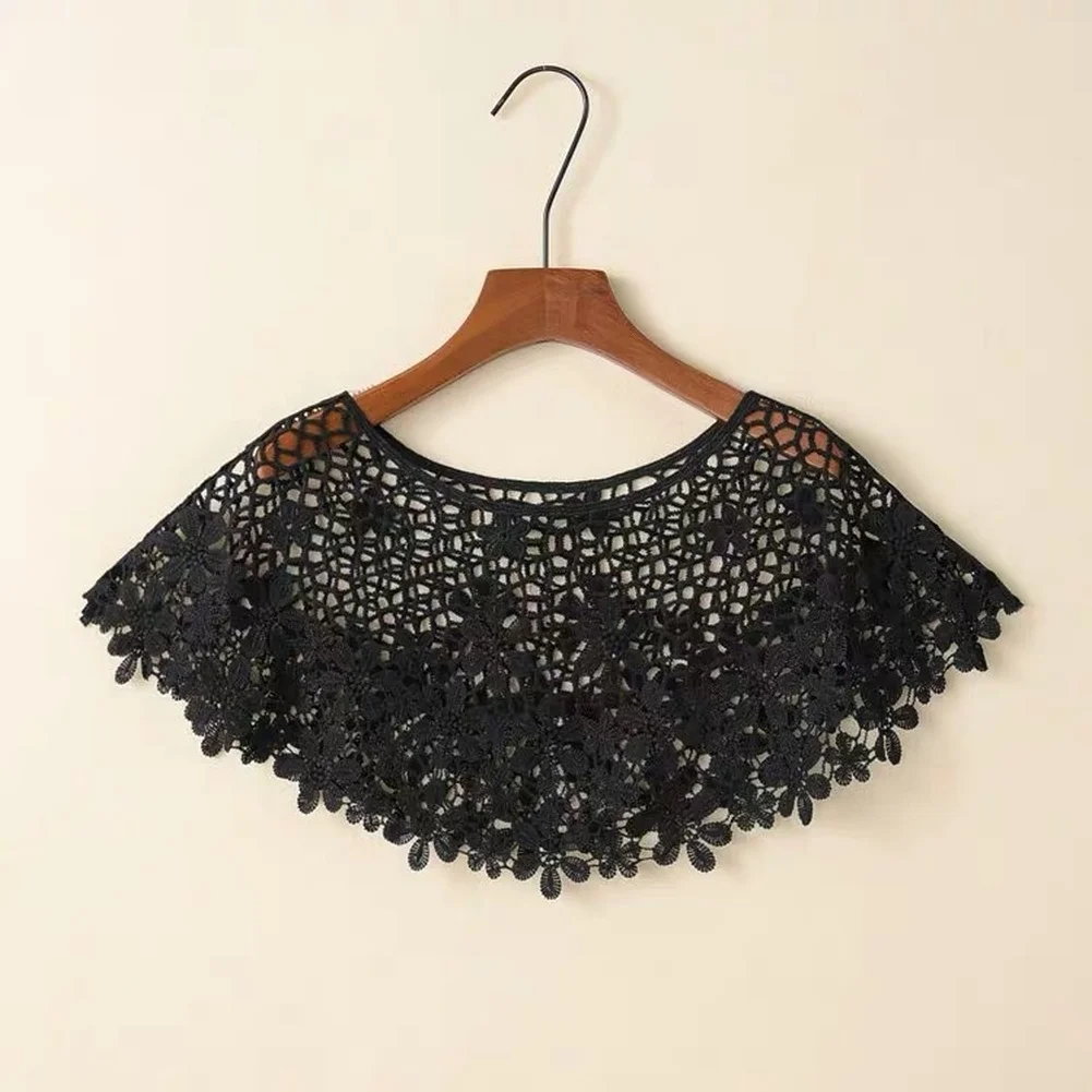 

All Match Summer Lace Hollow Out Knitted Shrug Cover Up Solid Color Short Sleeve Cardigan Coat Women Shawls