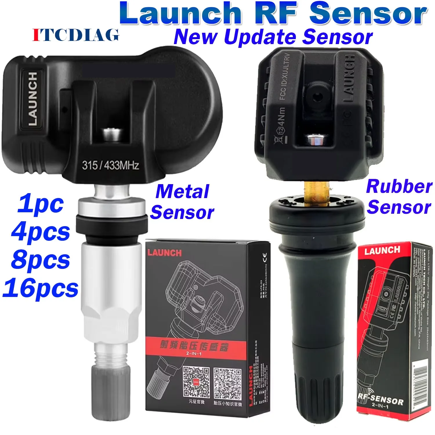 

LAUNCH RF Sensor 433 315MHZ TPMS Sensor Tire Repair Tool Scanner X431 TSGUN Tire Pressure Monitor Tester Programming RF-Sensor