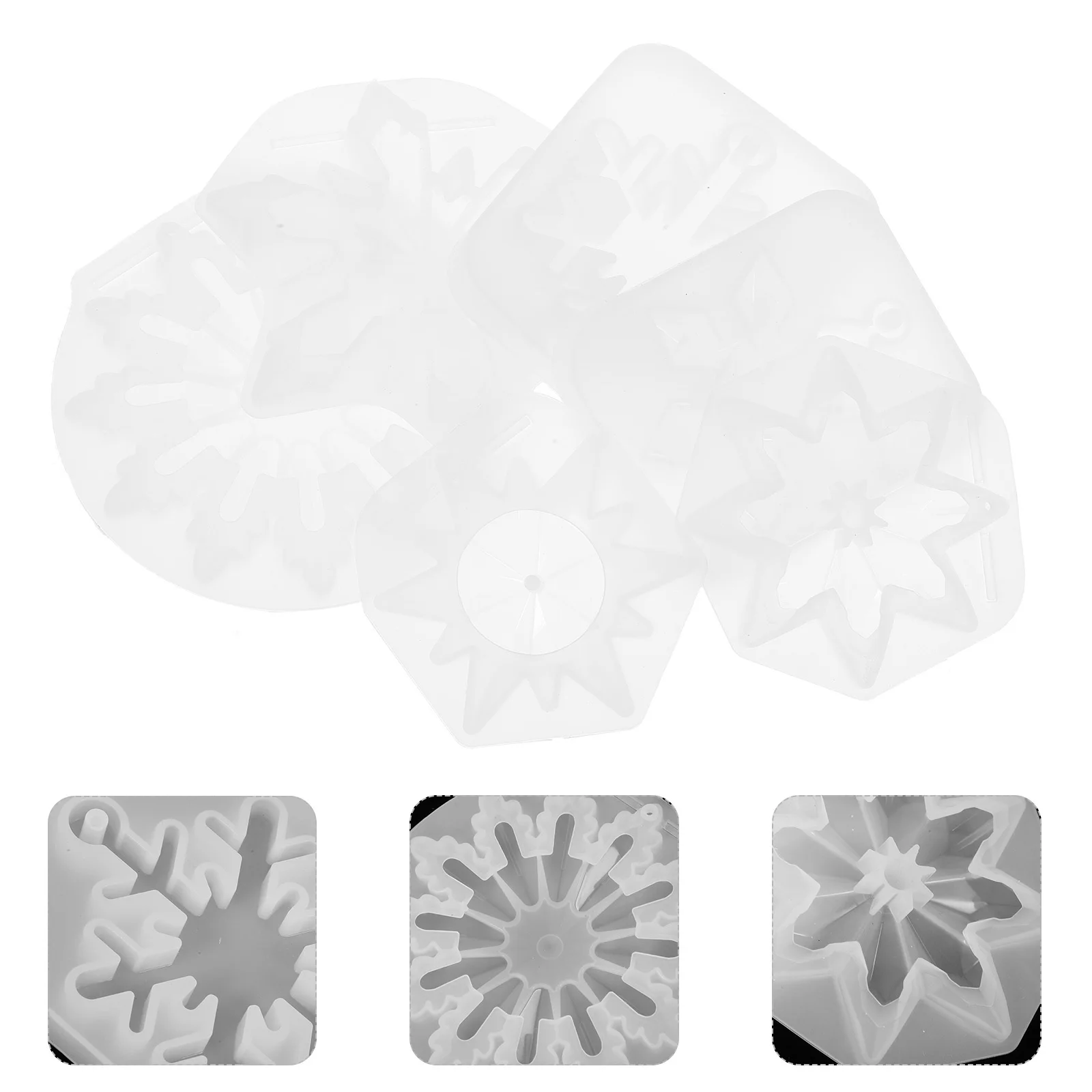 

6Pcs Silicone Mold for Snowflake Pendants DIY Christmas Decor Molds Reusable Epoxy Resin Crafting Molding Supplies