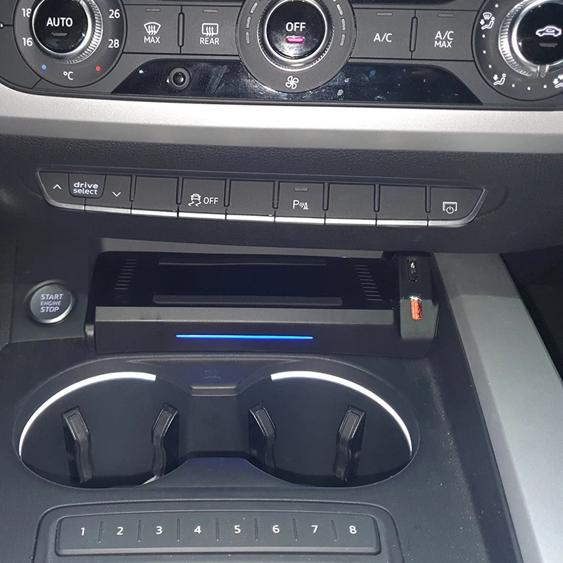 Bezprzewodowa ładowarka samochodowa 15W, szybka ładowarka do telefonu, podkładka ładująca, uchwyt ładujący do Audi A4 B9 S4 RS4 A5 2017-2021