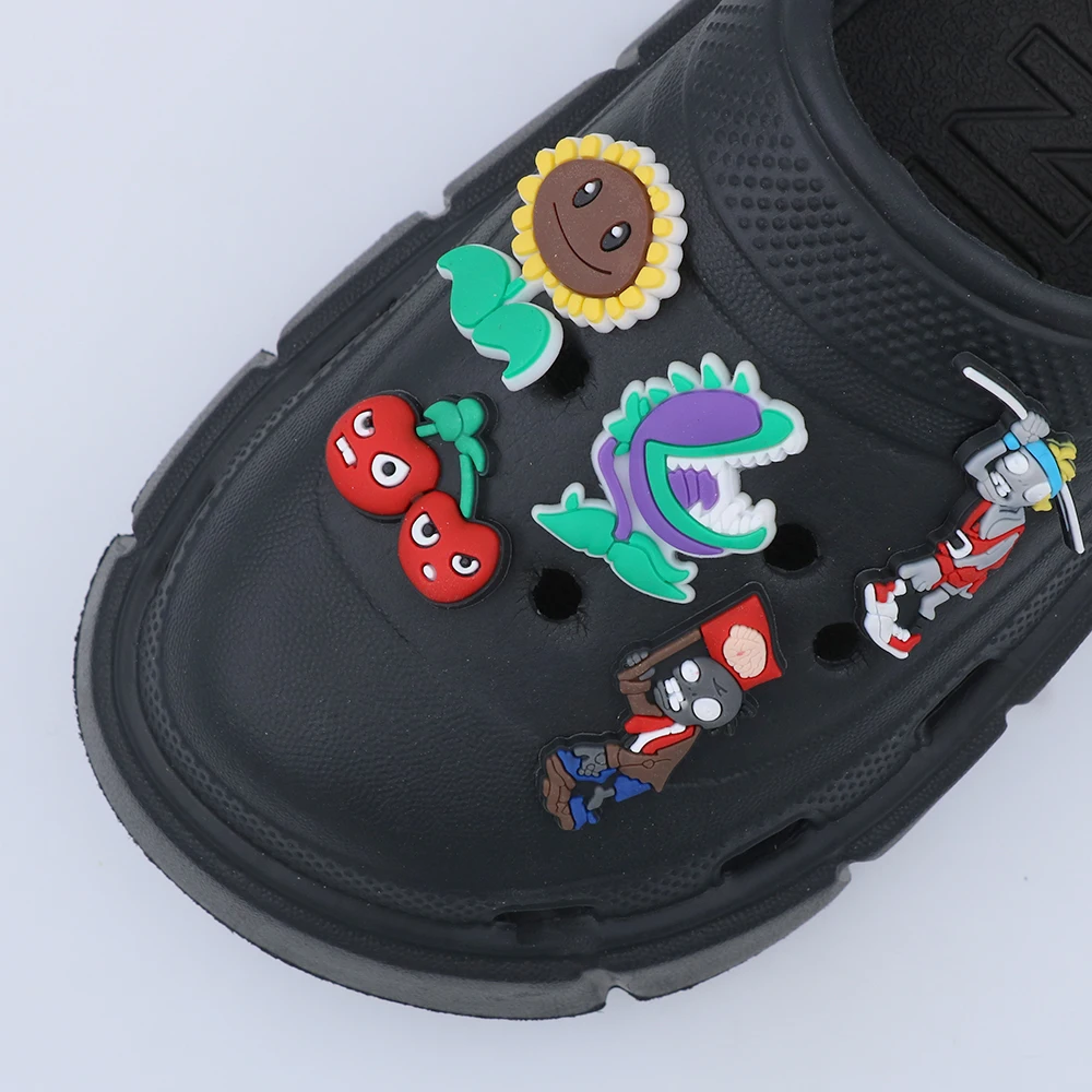 1 Piece Cute Cartoon Big Mouth Flower Shoe Accessories Charms Cherry Shoe Decorations Sunflower Ornament Child Gift - Detail 1