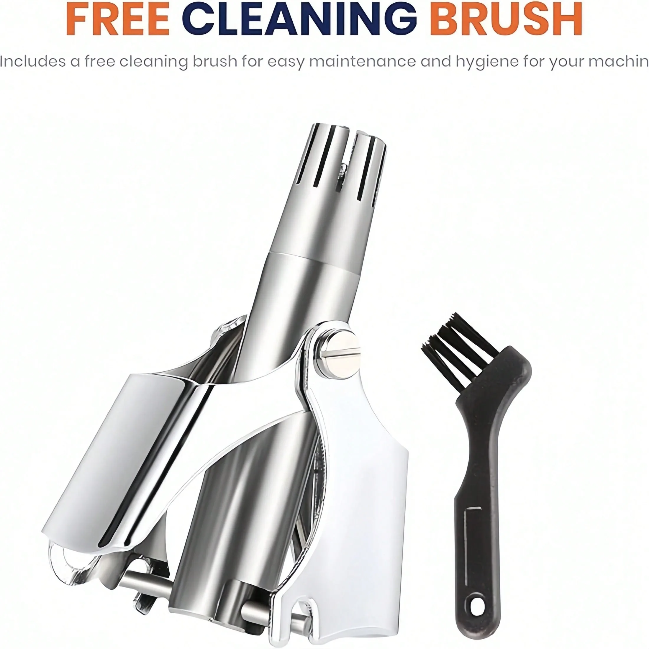 Travel-Friendly Nose Hair Clipper Set : Manual Stainless Steel Trimmer for Quick Grooming at Home/Office/Gym - No Battery Needed