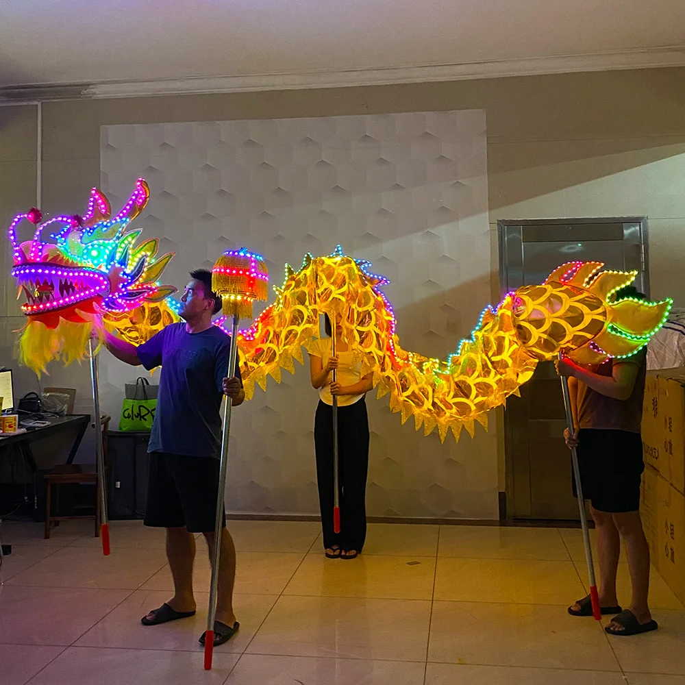 LED Chinese traditional light dragon dance New Year Halloween party performance Chinese prop dragon led activity dragon dance