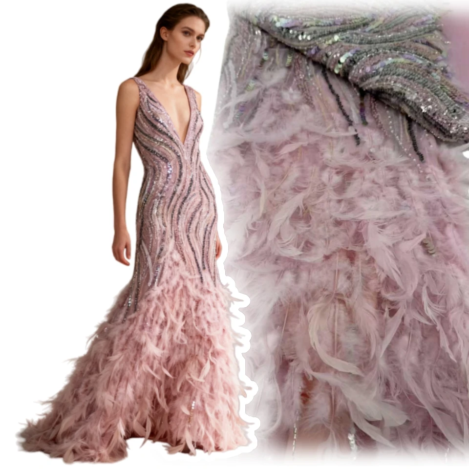 

Роскошная кружевная ткань с шлейфом для дизайна кутюр, французская африканская нигерийская длинная одежда для выпускного вечера, свадебные украшения с блестками TP1808