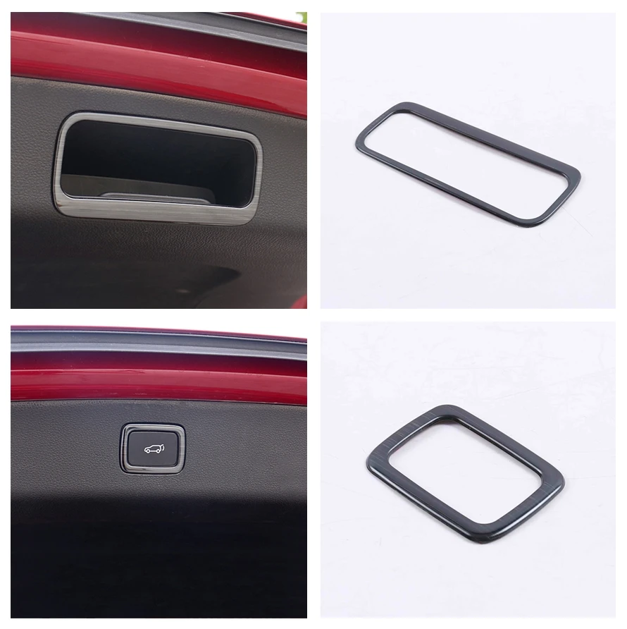 For MG HS 2018 - 2020 2022 Car Taildoor Trunk Switch Handle Frame Trims Accessories Tailgate Tail Door Inside Stainless Steel