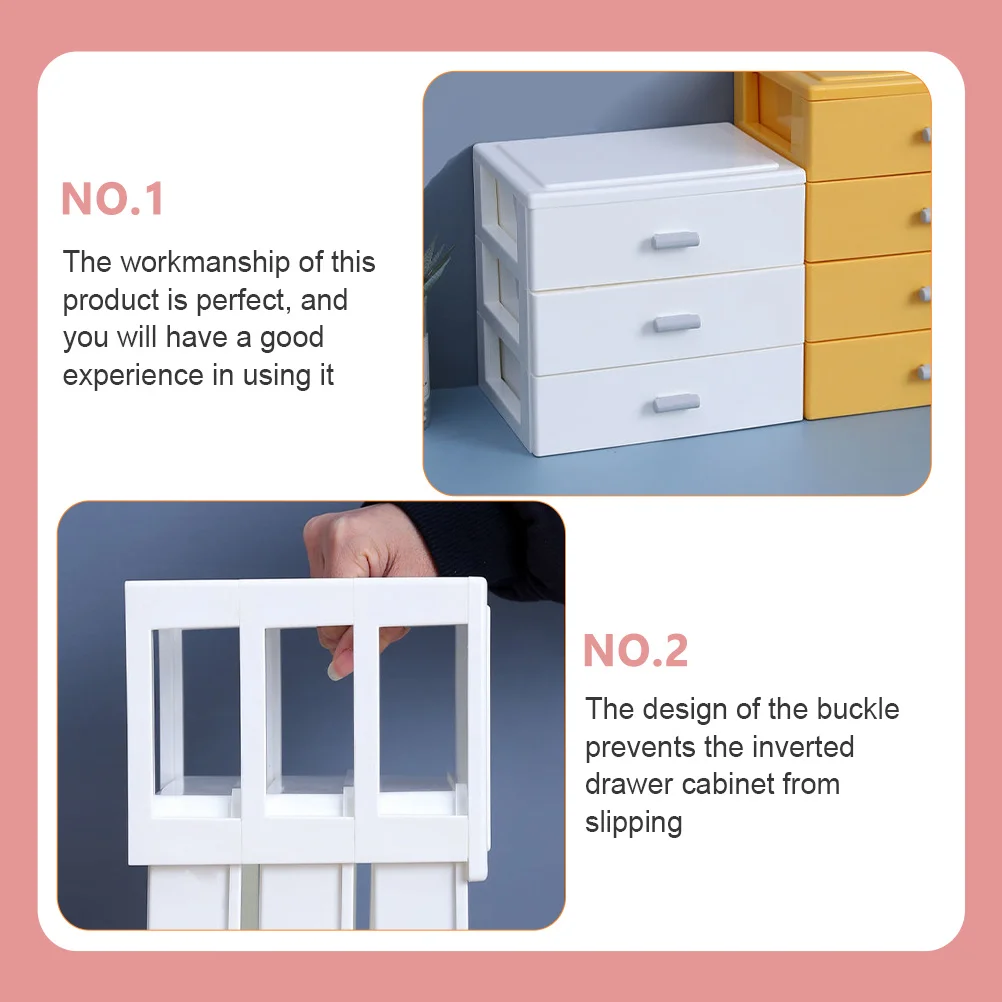 

Three-Layer Storage Box Multi-Layer Desktop Organizer White Drawer Storage Case Sundries Organizer for Tabletop