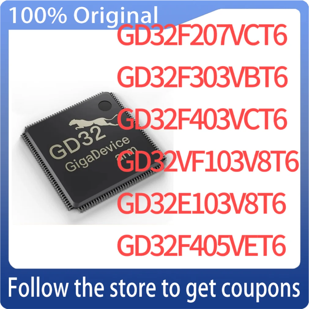 1PCS 100% New GD32F207VCT6 GD32F303VBT6 GD32F403VCT6 GD32VF103V8T6 GD32E103V8T6 GD32F405VET6 LQFP100 Original Chips Ic