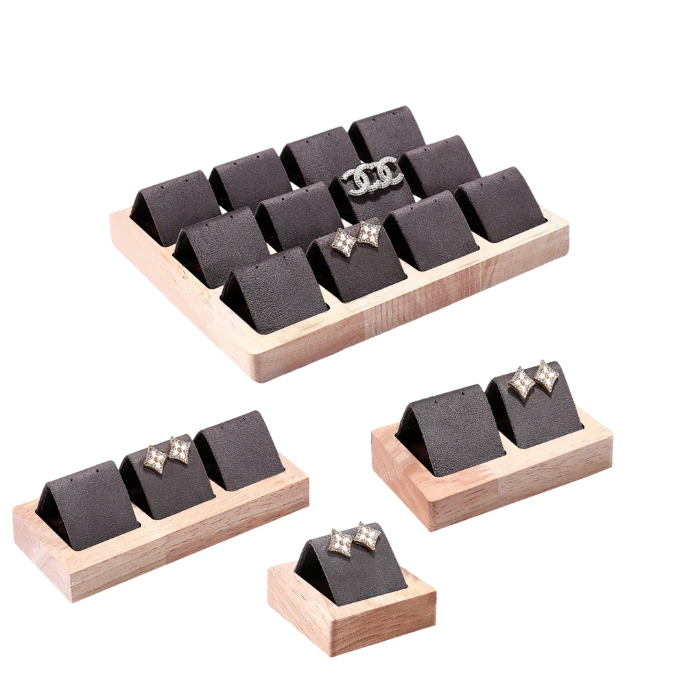 Bamboo Wood Earrings Display Stand for DIY