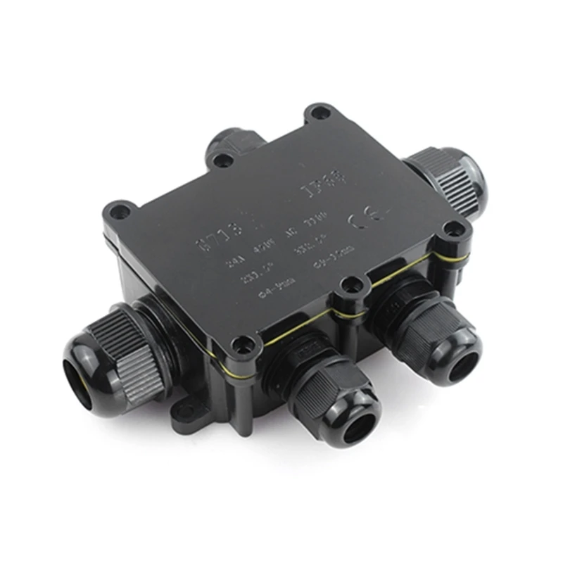 Caja conexiones IP68 a prueba agua, cajas cable alimentación eléctrica externa para exteriores, envío directo