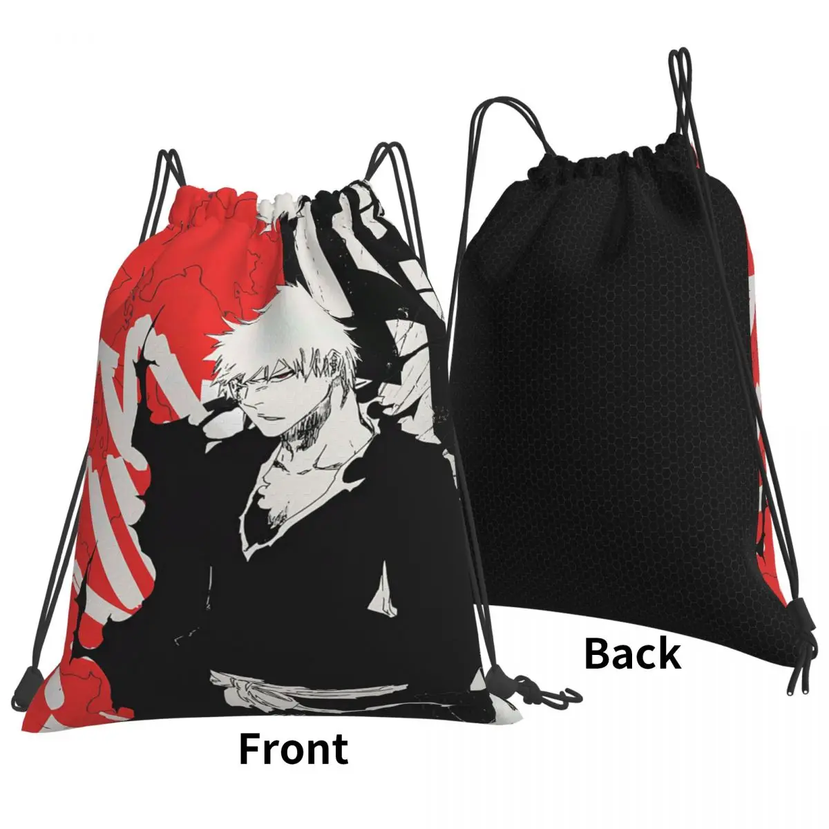 

Ichigo Kurosaki Anime Bleach Backpacks Multi-function Drawstring Bags Sports Bag Book Bags for Man Woman School