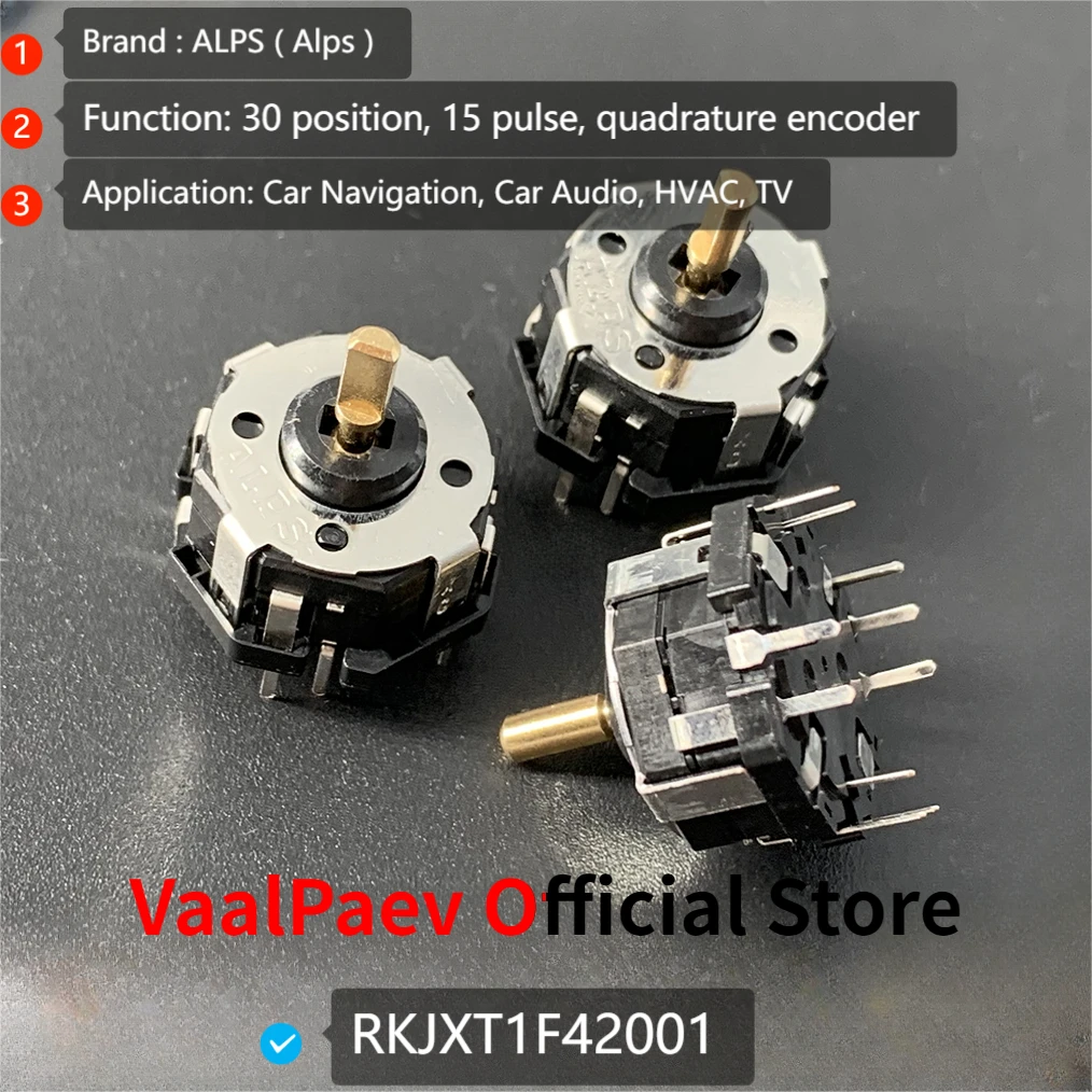 2pcs RKJXT1F42001 Alps RK Series Directional Rod Switches Multi-Directional Switches 4 drectnl swtch cntr push w/ an encoder