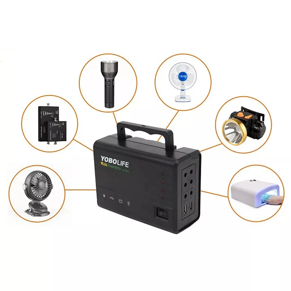 Solar Panel Power Generator Kit with Battery Pack – Portable Power Station & 4 Bulbs