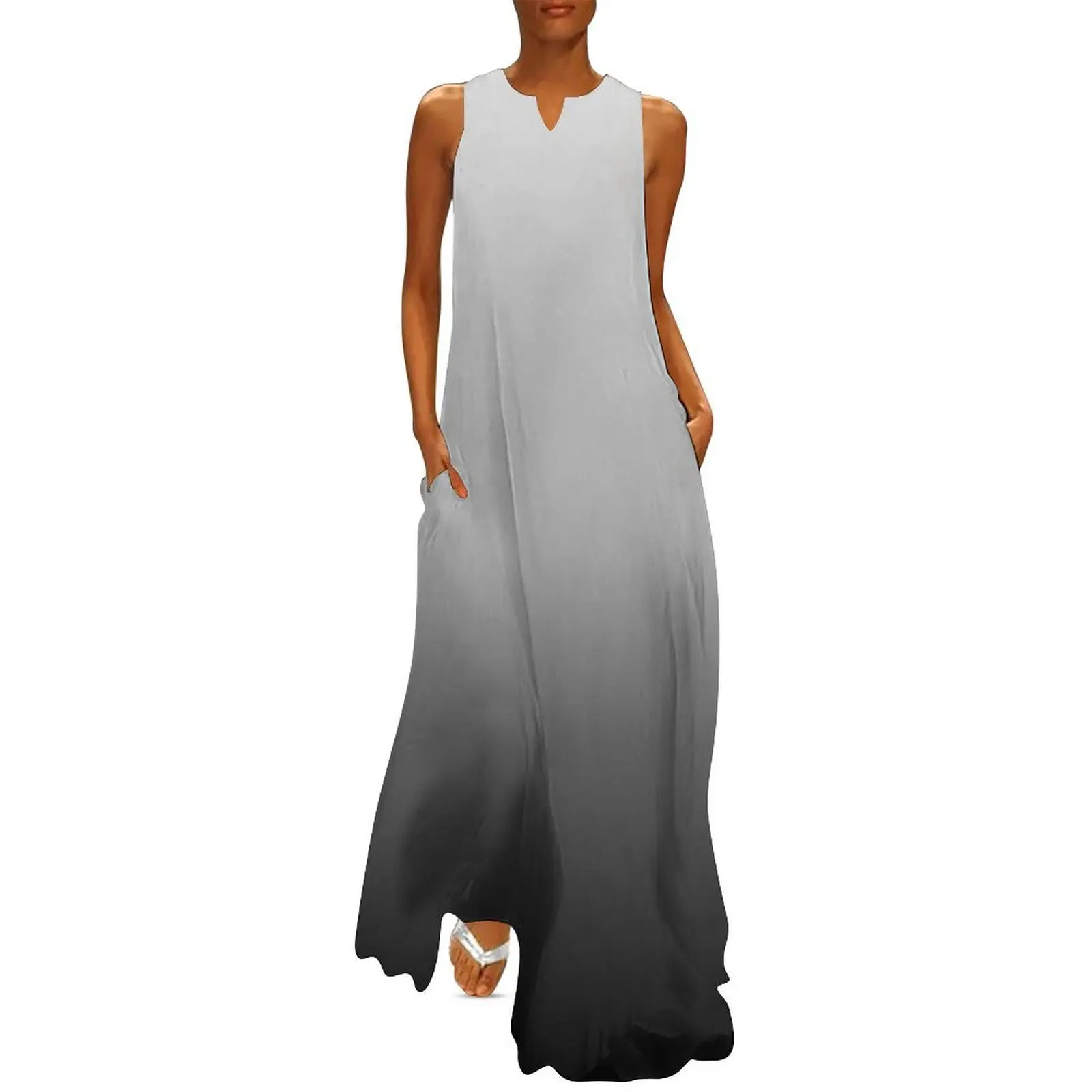 Black, Gray, & White Ombre Long Dress ladies dresses for special occasion dresses for official occasions