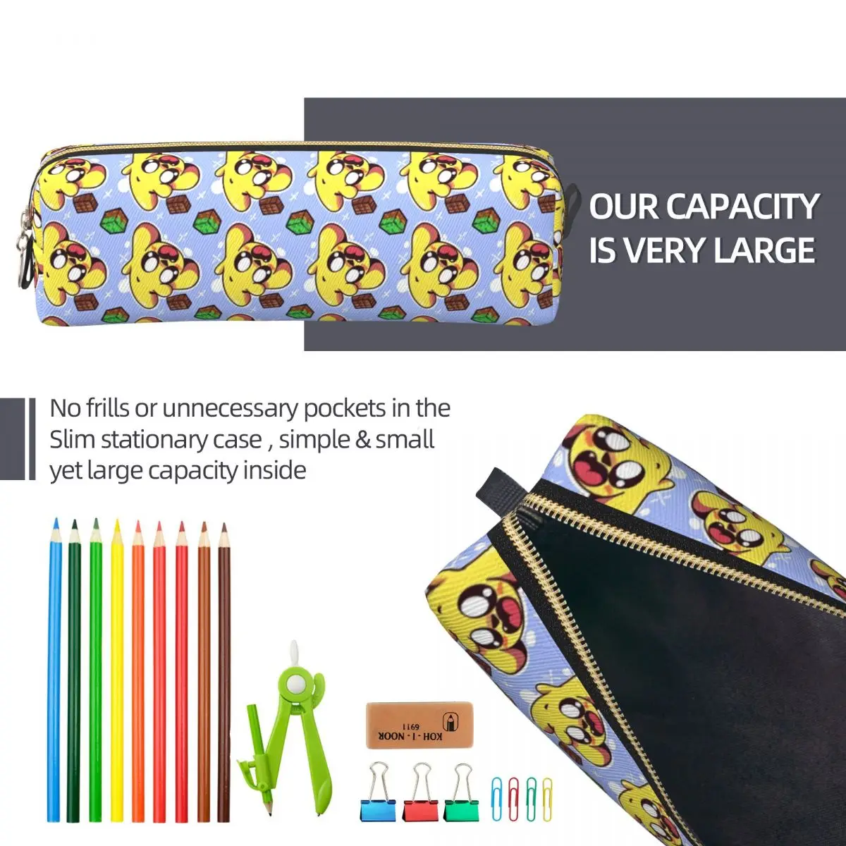 Estuches para lápices con dibujos divertidos Mikecracks Patten, caja de bolígrafos para estudiantes, bolsa de gran capacidad, suministros escolares, papelería de regalo