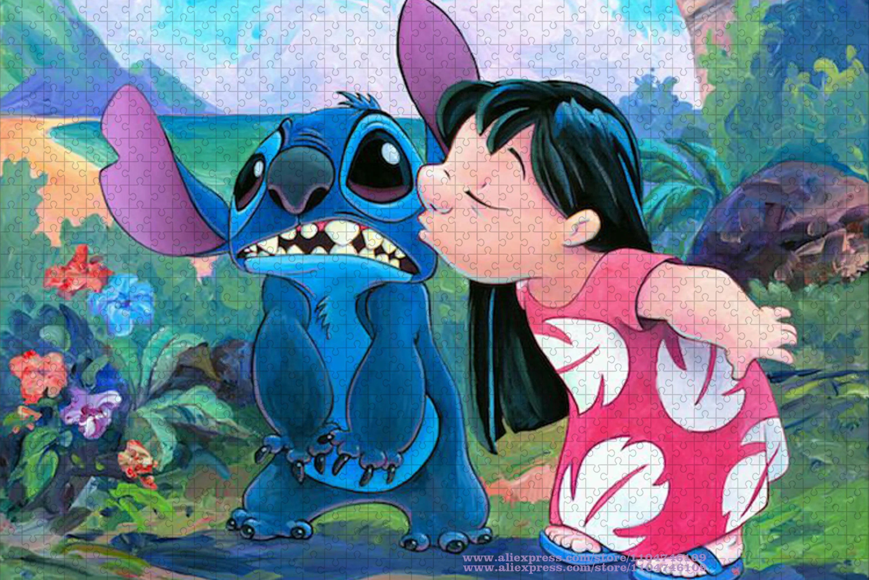 Disney Anime Lilo & Stitch Puzzle personnages de dessins animés 108/200/300/500/1000/1500 pièces Puzzles d'intelligence pour les enfants