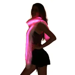 New LED Flash Scarf White Faux Fur Scarf A Variety Of Lighting Effects Suitable For Carnival Party Men And Women