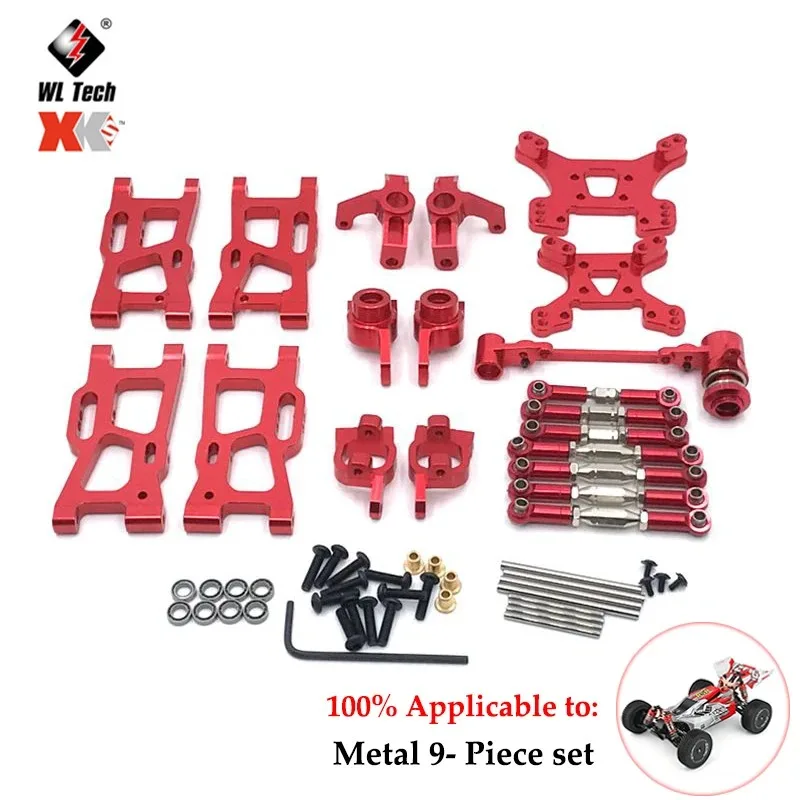 Wltoys-RC Car Parts Atualização, Metal Eixo de Transmissão, Pull Rod, Swing Braço Direção, 144010, 144002, 124017, 124019, 124018, 144001, 124007