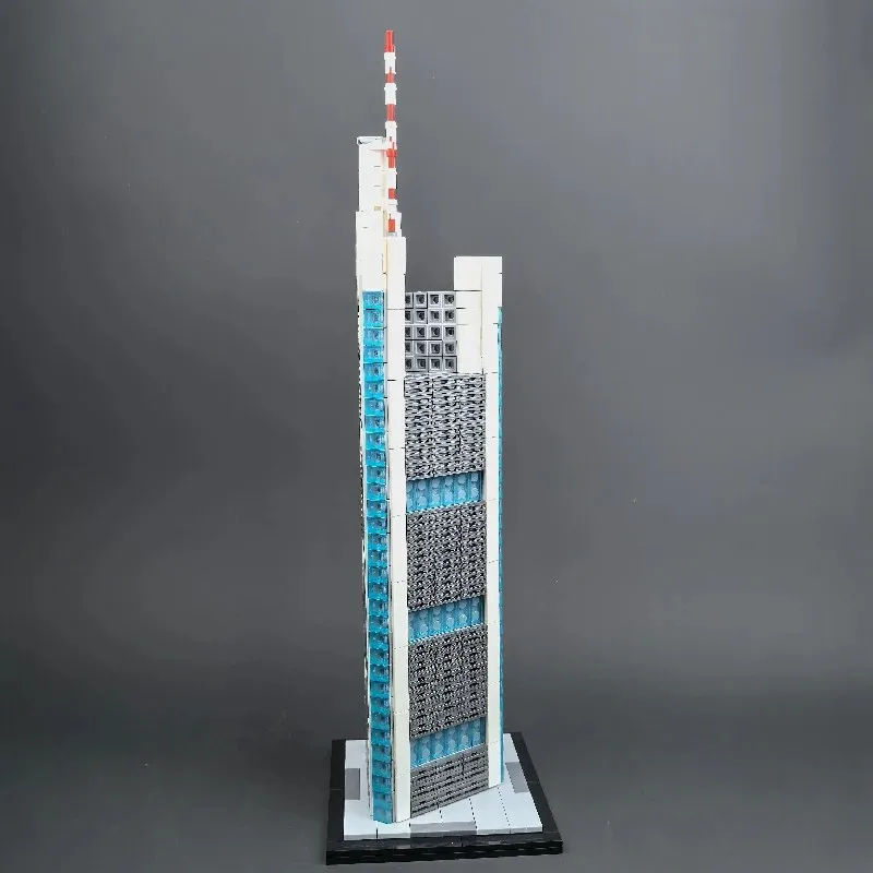 

864PCS MOC Commerzbank Tower 1:800 Scale Architecture Model Building Blocks with Instruction Manual DIY creative Child Toy Gift