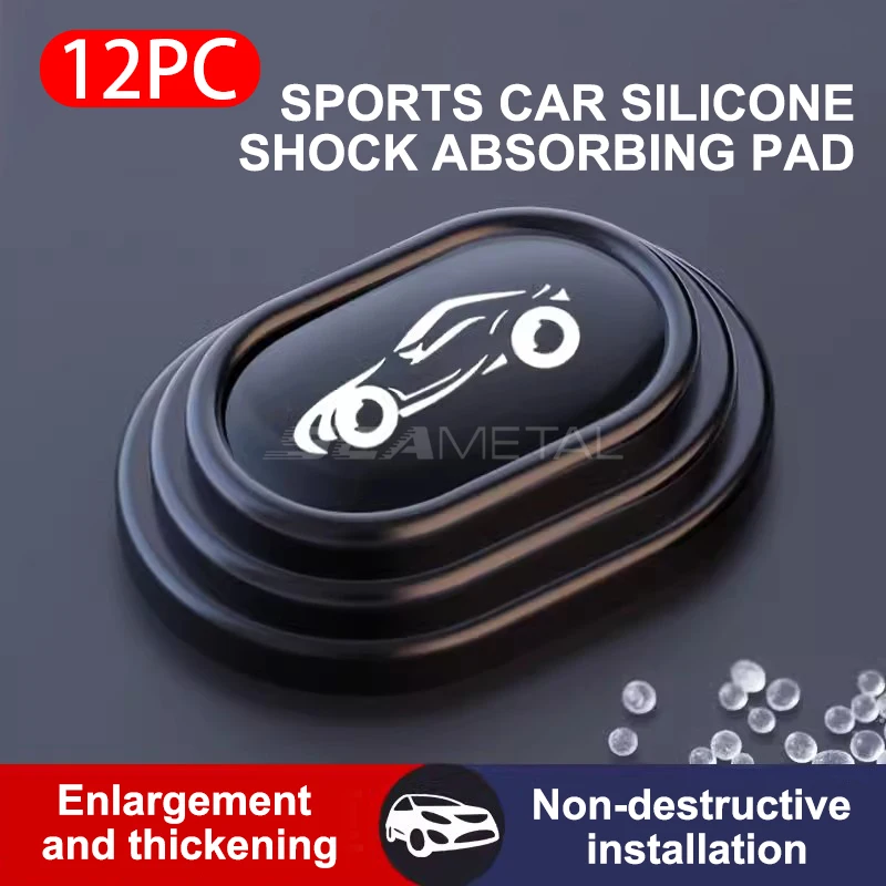 BLALION 12PCS Autotür Anti-Schock Silikon Pad Stoßdämpfende Dichtung Stamm Sound Schalldichte Verdickung Kissen Dichtung Aufkleber