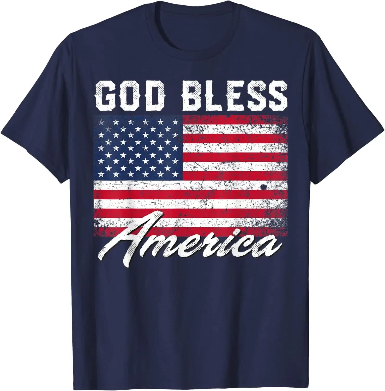 God Bless America USA Flag 4th of July Patriotic T-Shirt Men Women Graphic T Shirts Cotton Casual Daily Four Seasons