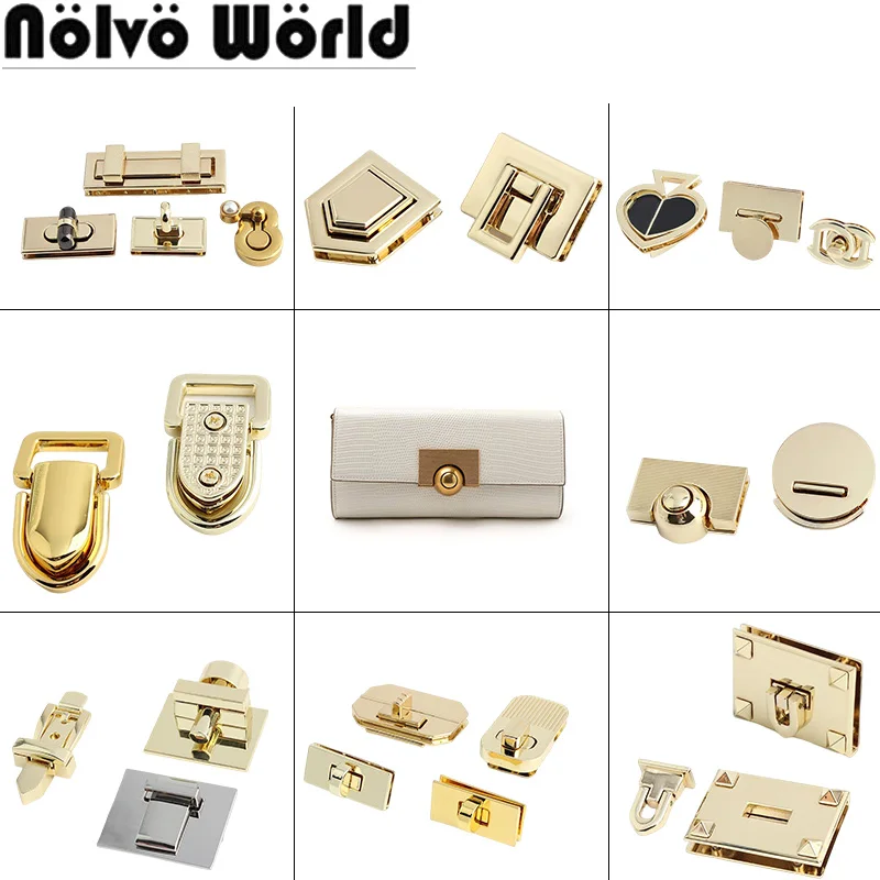 Metal Turn Twist Locks For Shoulder Handbags Purse Bags Totes Fastener Clasp Buckle DIY Closure Press Lock Hardware Accessories