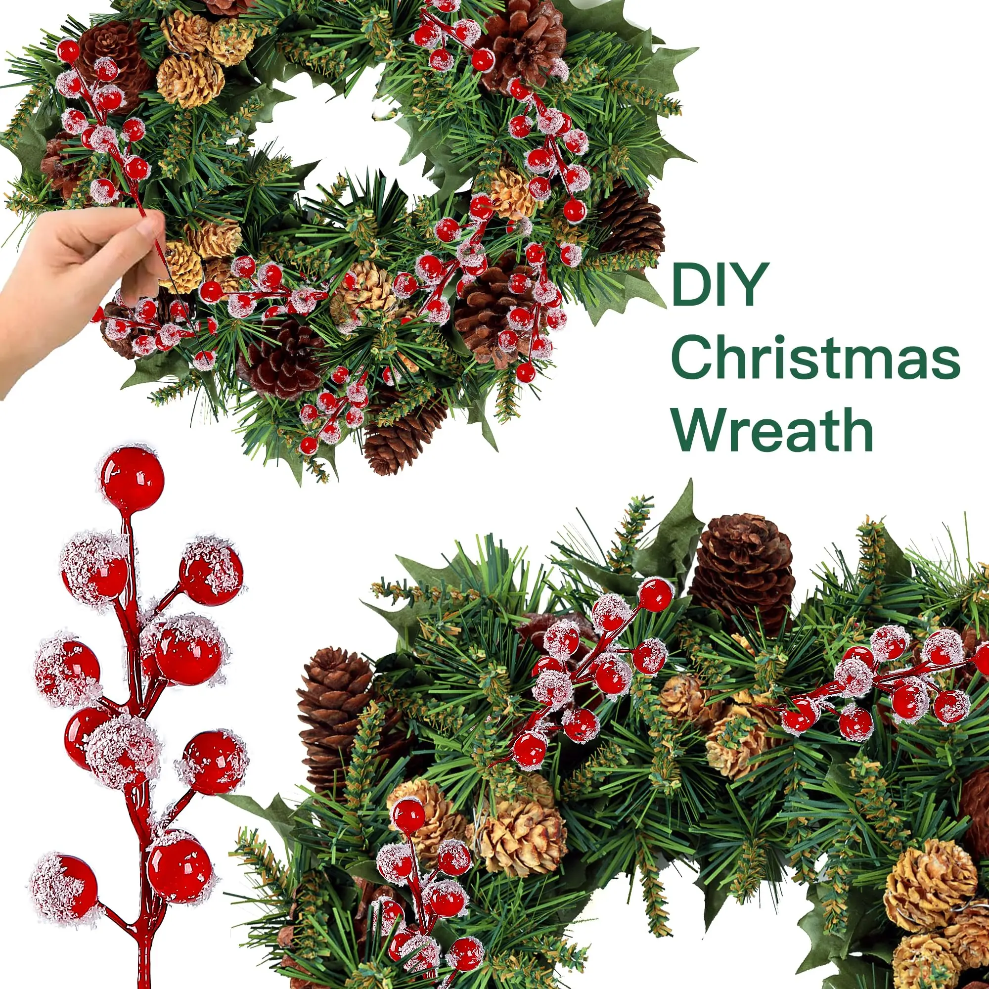 Tanaman palsu cabang pinus Ber - Christmas Wreath Fake ulasan dan harga