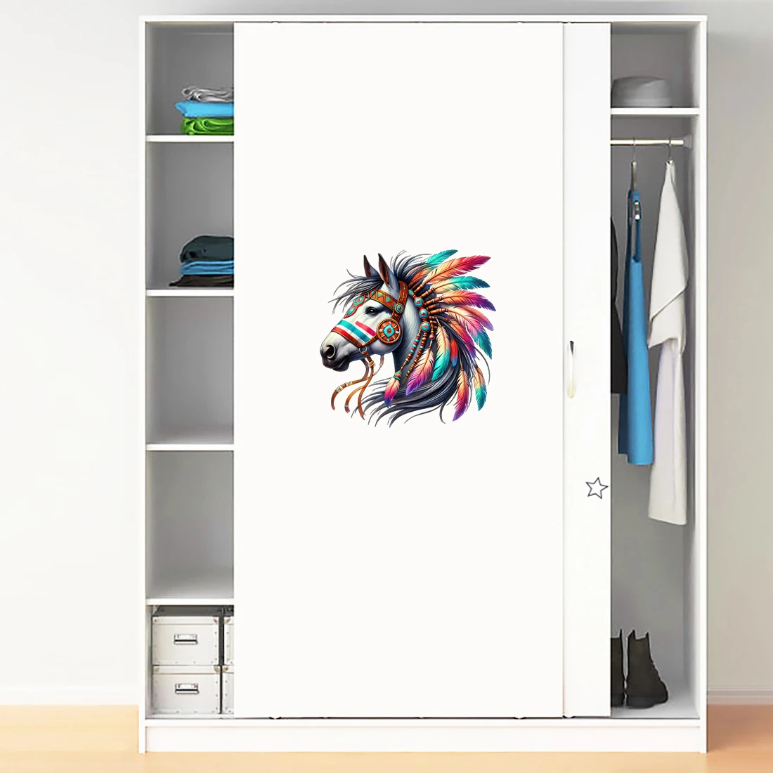 Three Ratels CD136 Featured Headwear Horse Ink Painting Art Wall Stickers For home decoration Personalized car decals
